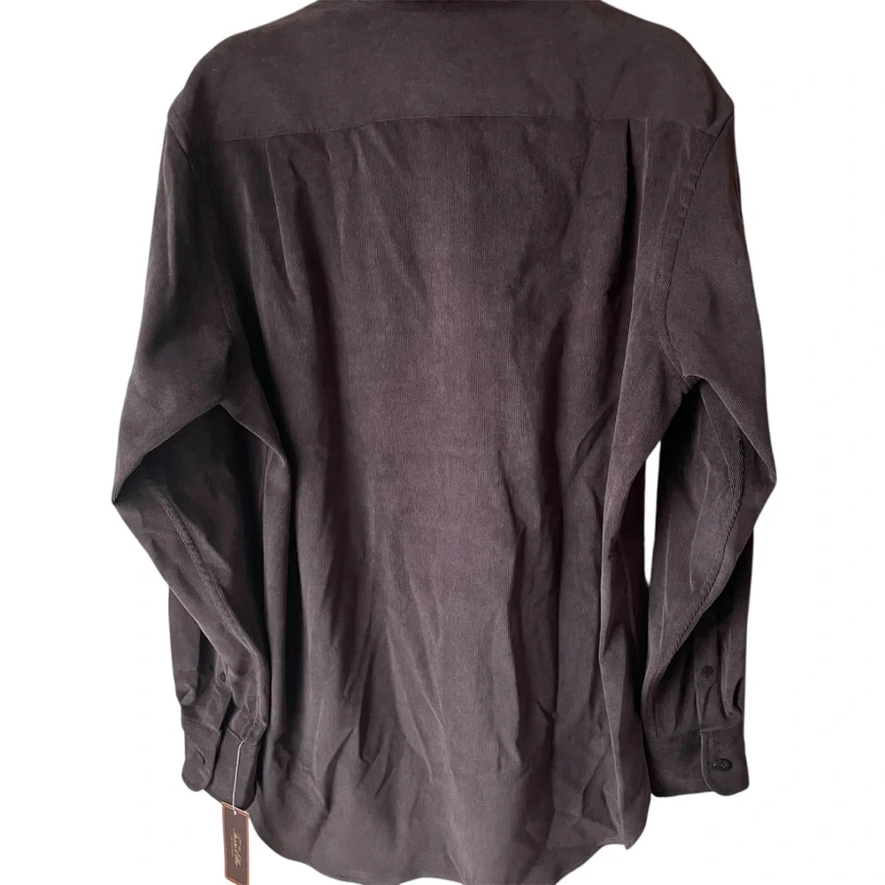 Tasso Elba Vintage Brown Corduroy Shirt, L‎